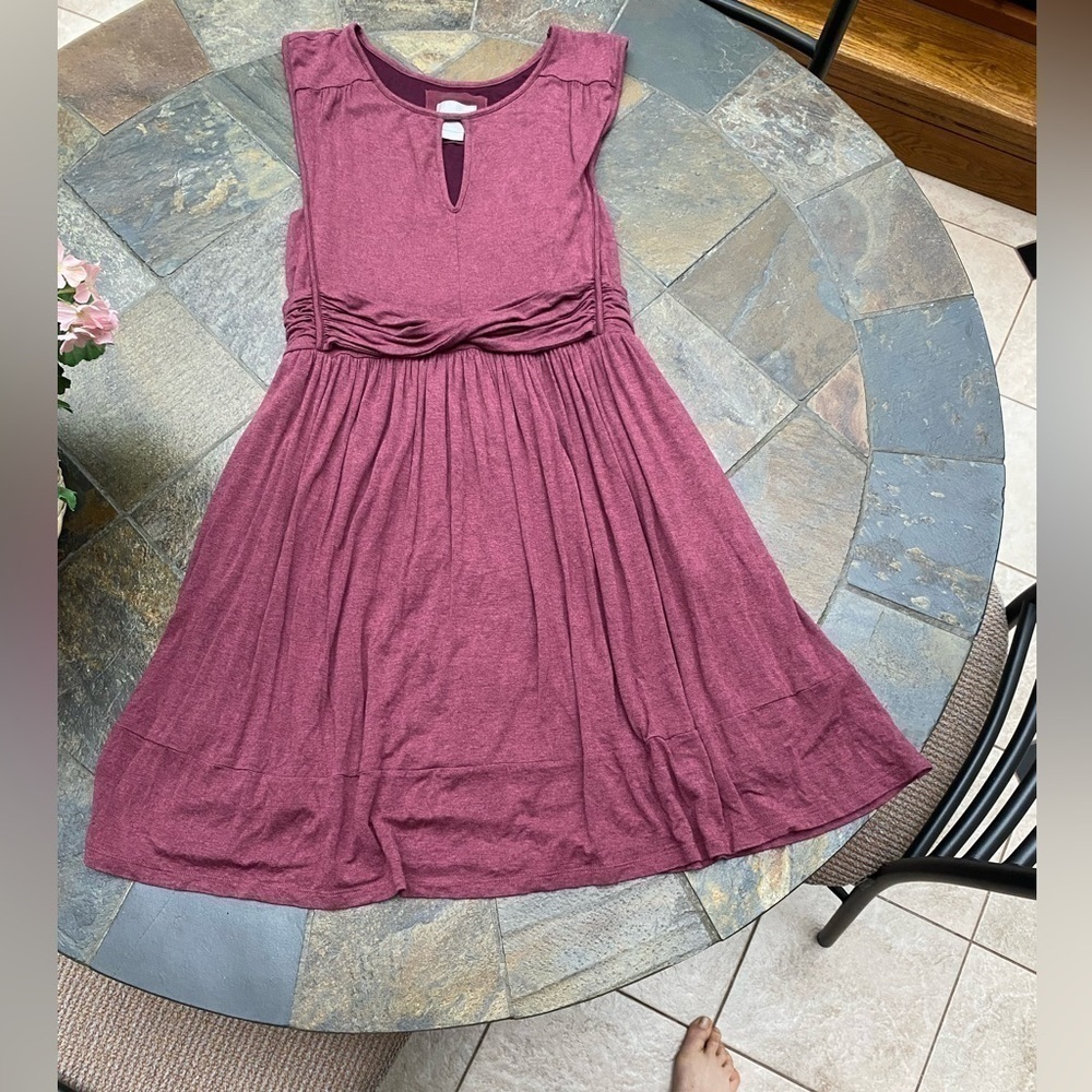 Anthropologie Maeve Sennebec Dress Maroon Size medium